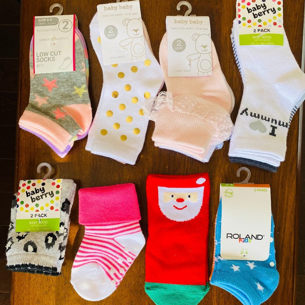 BRAND NEW Baby Toddler Girl 1-3 Years Socks Bundles